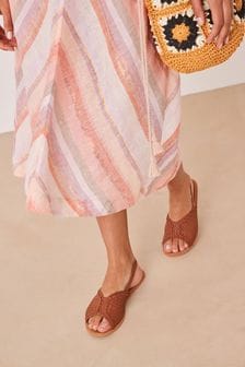 Tan Brown Forever Comfort® Weave Slingback Sandals (T46266) | £36
