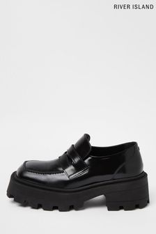 River Island Black Chunky Loafers