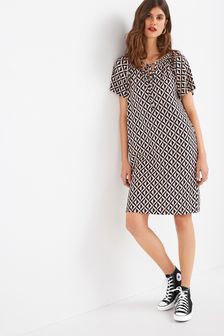 Kaftan Jersey Short Sleeve Mini Summer Dress
