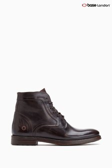 Base London Brown Cassidy Grain Leather Lace-Up Boots