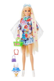 Barbie Multicolour Extra Doll Flower Power And Pet