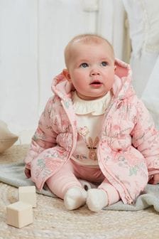 Pink Floral Padded Baby Jacket (0mths-2yrs) (T49455) | £22 - £24