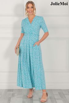 Jolie Moi Lyanna Jersey Green Maxi Dress (T49904) | £79
