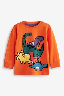 Orange Dino Squad Long Sleeve Character T-Shirt (3mths-7yrs) (T50420) | £6 - £8