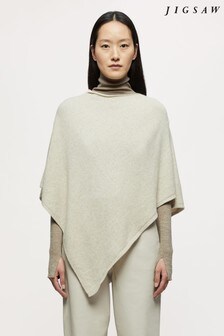 Jigsaw Natural Open Wool Cashmere Poncho