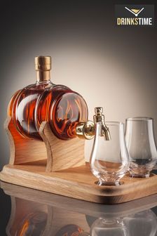 DrinksTime Stylish Whisky Barrel and Tap Whisky Decanter Set (T50781) | £78