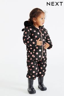 Black/Rose Gold Spot Atelier-lumieresShops Shower Resistant Snow Suit (3mths-7yrs) (T50989) | £35 - £39