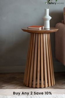 Gallery Home Natural Benton Slatted Side Table (T52413) | £240