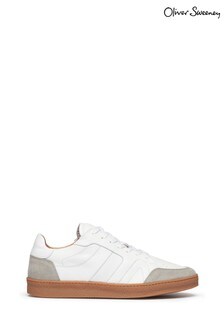 Oliver Sweeney Harrow White and Grey Calf leather Suede Trainers
