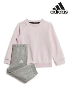 adidas Pink Essentials Logo Sweatshirt and Pants (T52585) | £23