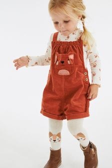 Rust Brown Cord Dungaree 3 Piece Set (3mths-7yrs) (T53574) | £27 - £31