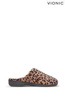 Vionic Gemma Natural Leopard Mule Slippers
