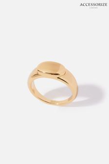 Accessorize Gold Gold-Plated Signet Ring