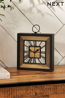 Black Bronx Wooden Mantel Clock (T54815) | £30