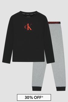 Calvin Klein Underwear Boys Organic Cotton Pyjamas In Black