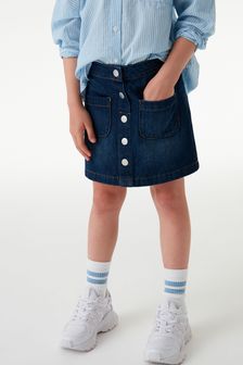 Dark Button Through Denim Skirt (3-16yrs) (T55356) | £13 - £18