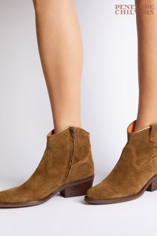 Penelope Chilvers Suede Cassidy Western Ankle Blue Boots (T55472) | £259