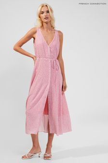 French Connection Elao Pink Verona Drape Button Down Dress