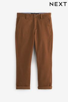 Ginger/Tan Brown Regular Fit Atelier-lumieresShops Stretch Chino Trousers (3-17yrs) (T55750) | £12 - £17