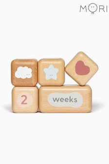 MORI Natural Wooden Sustainable Baby Milestone Blocks