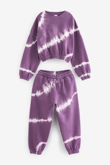 Purple Tie Dye Sweatshirt And Joggers Set (3-16yrs) (T55901) | £24 - £30