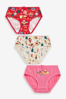 Red/White Christmas 3 Pack Briefs (1.5-12yrs) (T55907) | £5 - £7