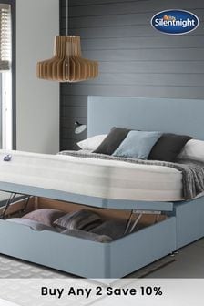 Silentnight Eco 1200 Mirapocket Half Ottoman Woven Divan Bed Set - Whisper Blue