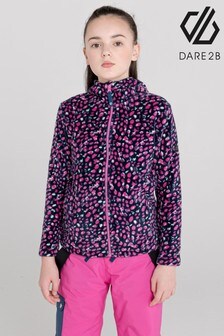 Dare 2B Pink Kids' Gambol Hooded Full Zip Fleece