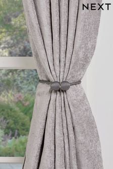 Grey Set of 2 Magnetic Curtain Tie Backs