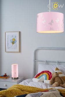 glow Pink Butterfly Pattern Table Lamp