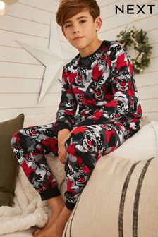 Red/Grey Reindeer Camouflage Christmas Pyjamas (3-16yrs) (T61890) | £14 - £19