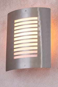 BHS Silver Sigma Panel Outdoor Light Wall Fitting