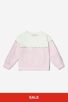 Monnalisa Girls Cotton Branded Sweatshirt in Pink