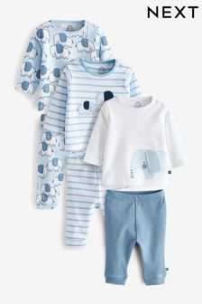 Blue Elephant Baby 6 Pack T-Shirts And Leggings Set (T62864) | £27 - £29
