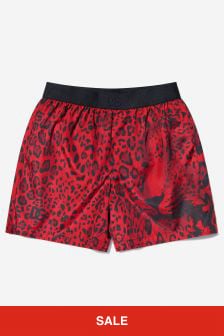 Dolce & Gabbana Kids Boys Leopard Branded Swim Shorts