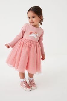 Pink Unicorn Mesh Party Dress (3mths-7yrs) (T63000) | £19 - £23