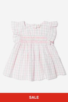 Bonpoint Baby Girls Cotton And Linen Smocked Blouse in Pink