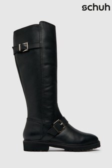 Schuh Darla Black Leather Rider Boots