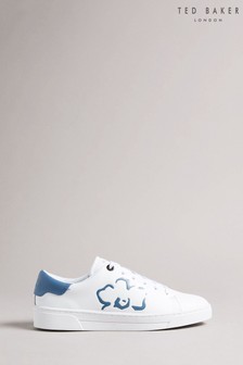 Ted Baker Blue Magnolia Flower Placement Cupsole Trainers