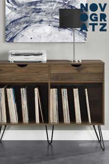 Novogratz CONCORD TURNTABLE STAND WITH DRAWERS - WALNUT (T64180) | £110