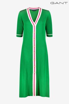GANT Womens Green Contrast Border Cardigan Dress