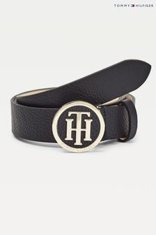 Tommy Hilfiger Blue Round Logo Buckle Belt