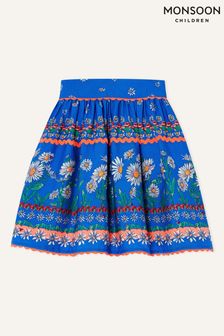 Monsoon Blue Daisy Print Skirt