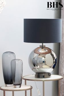 BHS Black Large Glass Table Lamp