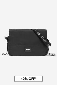 Boss Kidswear Baby Unisex Changing Bag With Mat And Bottle Holder in Black