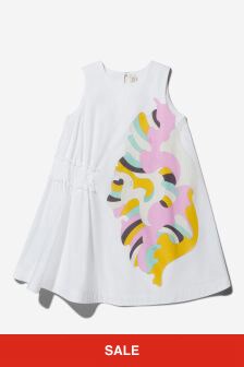 Emilio Pucci Girls Cotton Abstract Print Dress in White