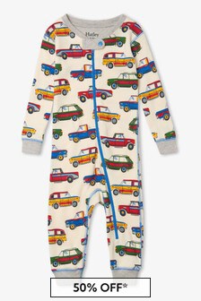 Hatley Kids & Baby Baby Boys Blue Vintage Cars Organic Cotton Coverall