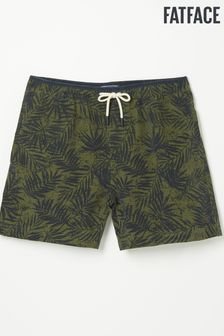 FatFace Green Trevose Leaf Print Swim Shorts