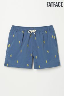 FatFace Blue Trevose Pineapple Embroidery Swim Shorts