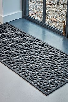 Cox & Cox Black Maroq Rubber Double Doormat